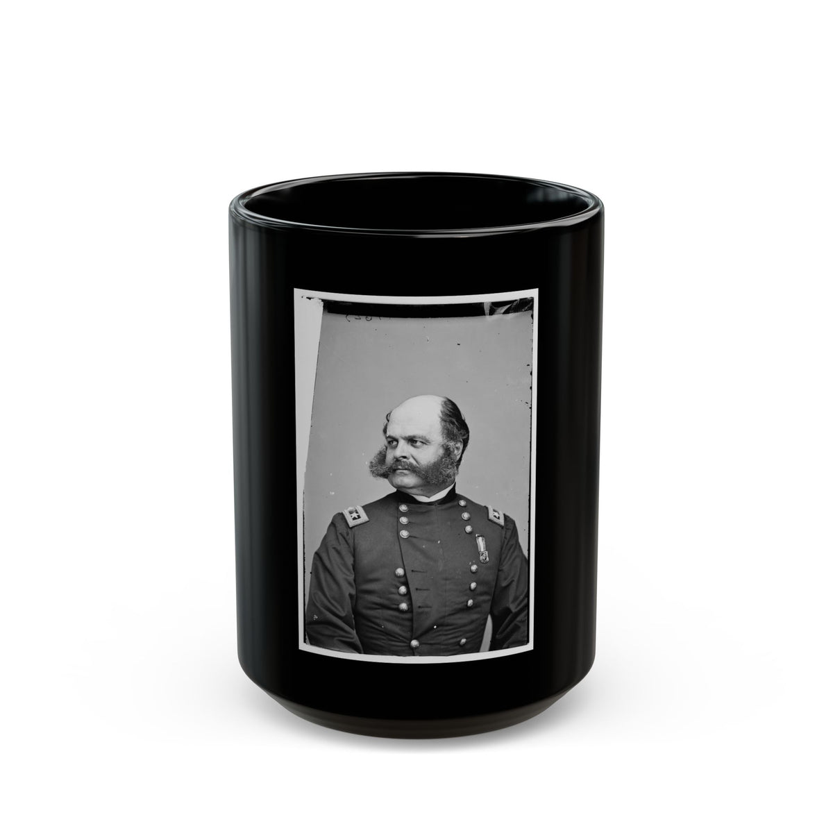 Portrait Of Maj. Gen. Ambrose E. Burnside, Officer Of The Federal Army (U.S. Civil War) Black Coffee Mug