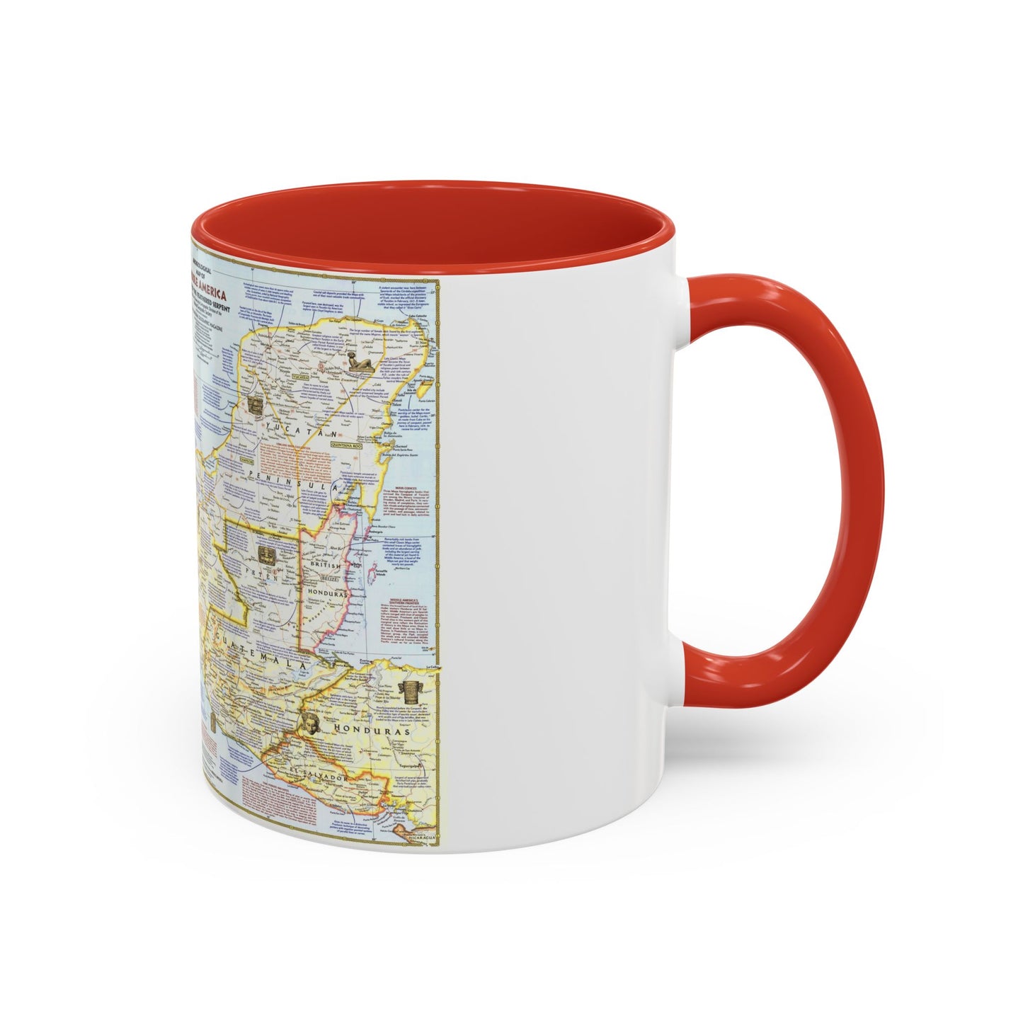 Central America - Archeological Map 1 (1968) (Map) Accent Coffee Mug