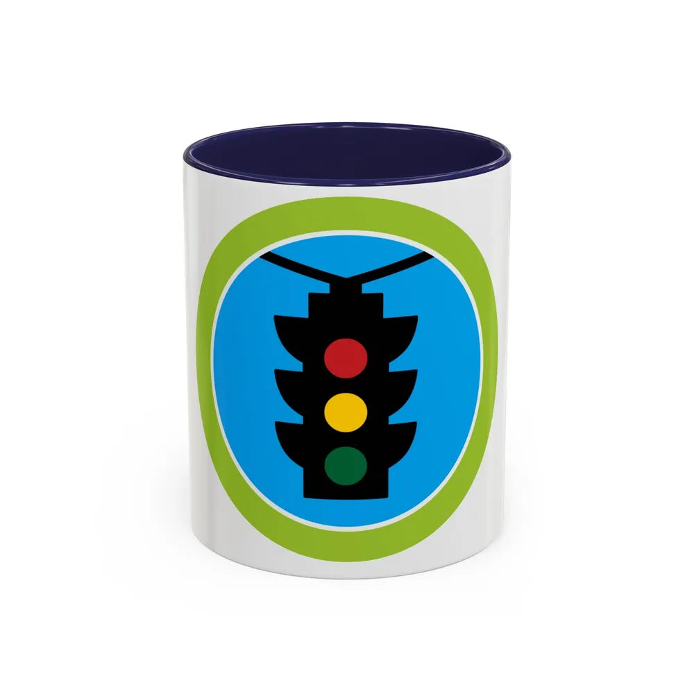 Traffic Safety (Boy Scout Merit Badge) Accent Coffee Mug-11oz-Navy-Go Mug Yourself