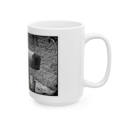 Morris Island, South Carolina. 300-Poinder Parrot Rifle After Bursting Of Muzzle (U.S. Civil War) White Coffee Mug