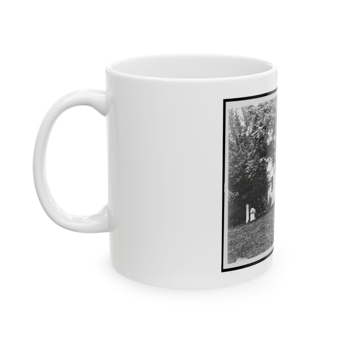 D.R. Miller House, With Family On Porch, Hagerstown Pike, Antietam, Maryland (U.S. Civil War) White Coffee Mug