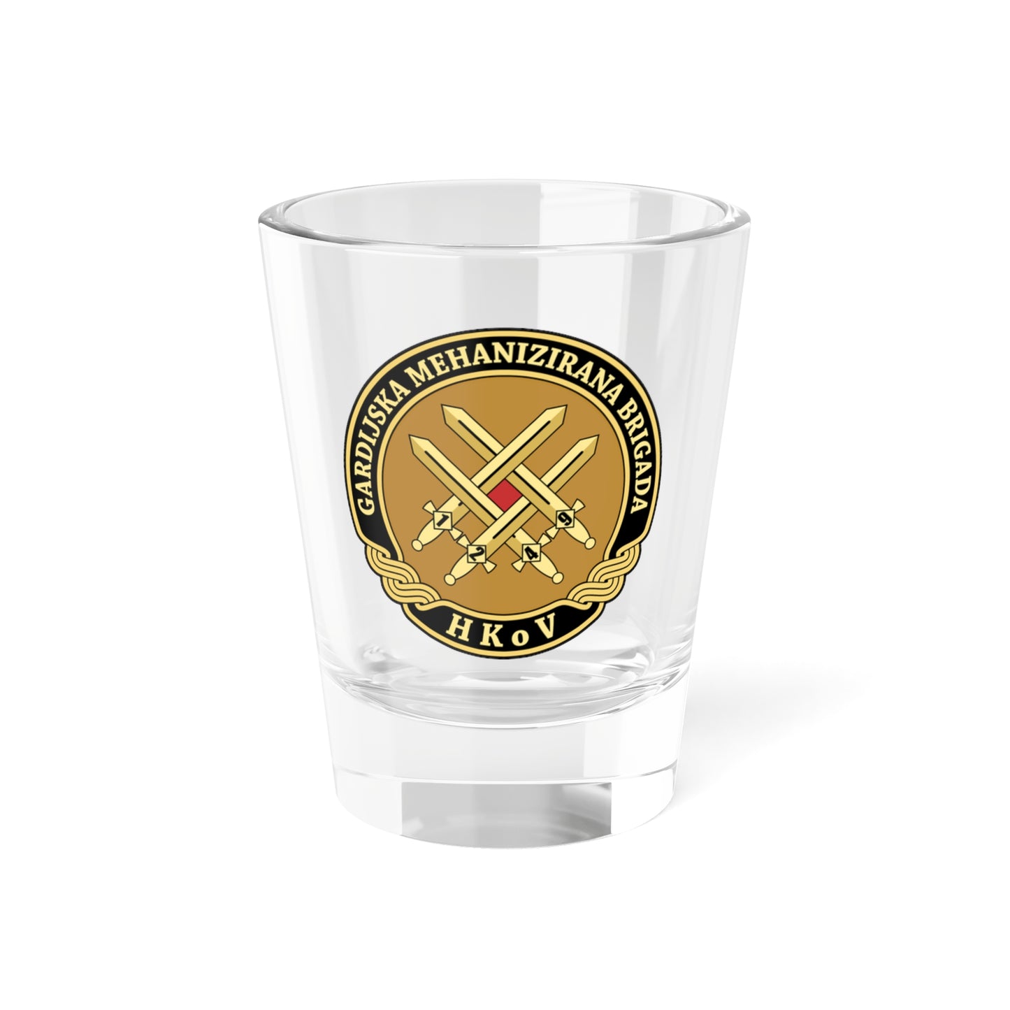 Insignia Croatia Army GMBR v1 (Croatia) (Coat of Arms) Shot Glass 1.5oz