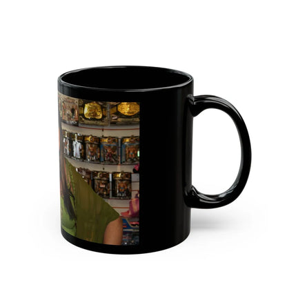 Caroline Munro #217 (Vintage Female Icon) Black Coffee Mug-Go Mug Yourself