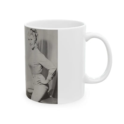 Greta Thyssen #44 - Pose! Pocket Mag. July '58 - 2 B&W Photos & Caption (Vintage Female Icon) White Coffee Mug-Go Mug Yourself