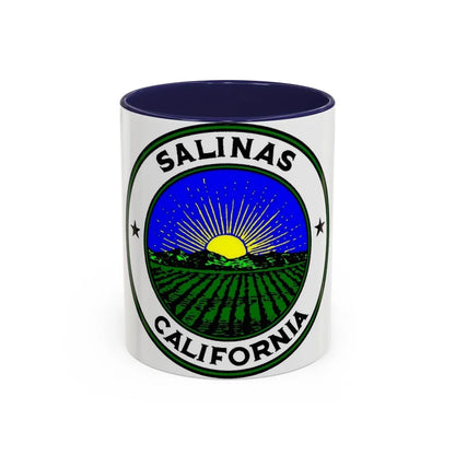 Seal of Salinas California - Accent Coffee Mug-11oz-Navy-Go Mug Yourself