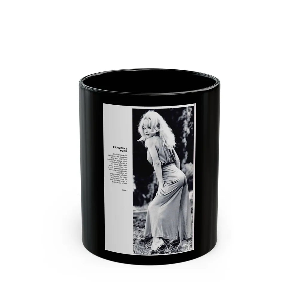 Francine York #43 (Vintage Female Icon) Black Coffee Mug-11oz-Go Mug Yourself