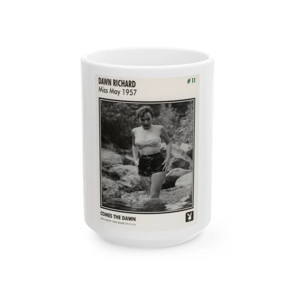 Dawn Richard #108 - Dawn on 2.5x3.5 Playboy Collector Card (Vintage Female Icon) White Coffee Mug-15oz-Go Mug Yourself