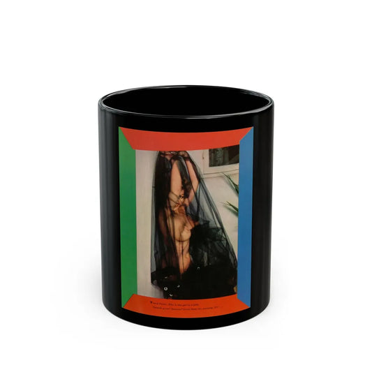 Greta Thyssen #134 - 1 Page 1 Color Photo (Vintage Female Icon) Black Coffee Mug-11oz-Go Mug Yourself