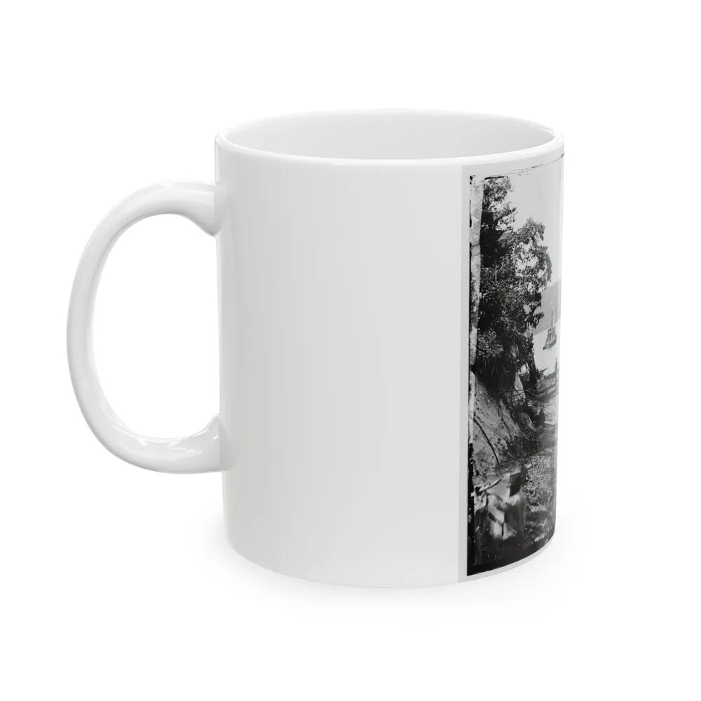 Deep Bottom, Va., Vicinity. Transport Linda Of Philadelphia And A Monitor (Onondaga ) On The James (U.S. Civil War) White Coffee Mug-Go Mug Yourself