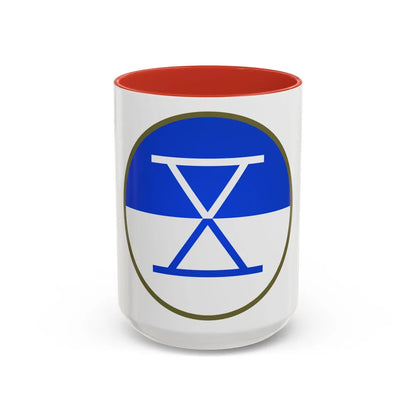 X Corps (U.S. Army) Accent Coffee Mug-15oz-Red-Go Mug Yourself