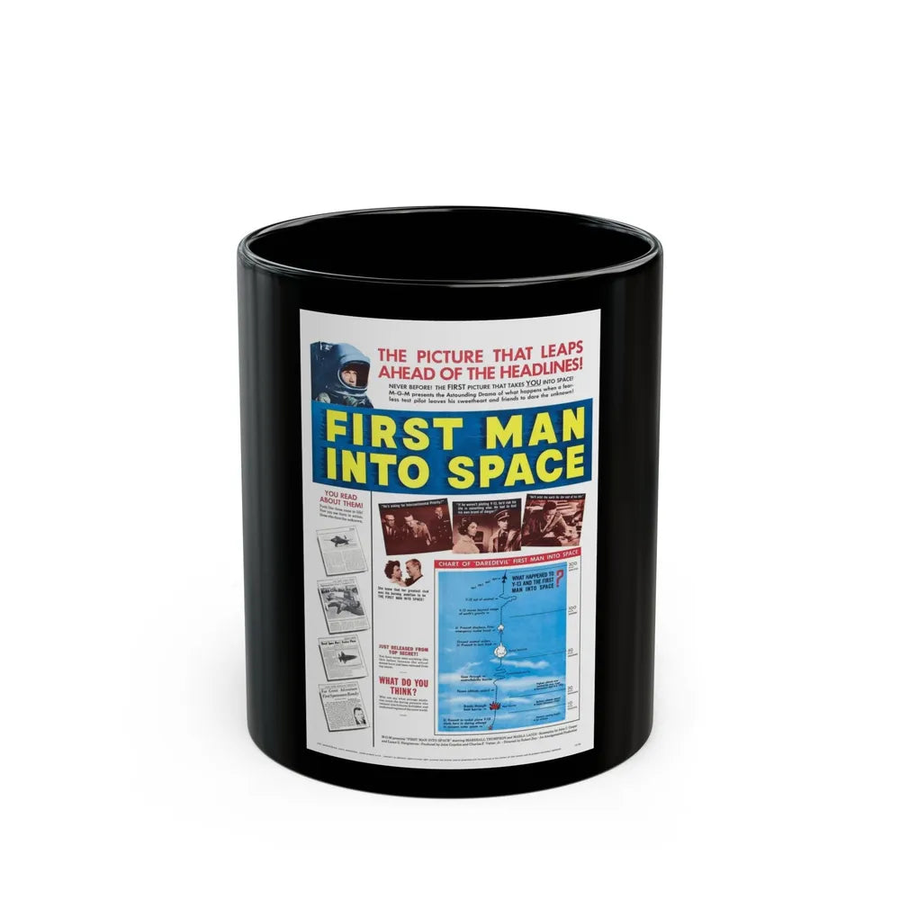 FIRST MAN INTO SPACE (TEASER) 1959 Movie Poster - Black Coffee Mug-11oz-Go Mug Yourself