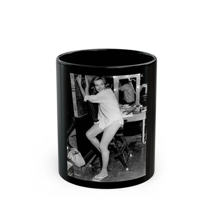 Leslie Parrish #183 (Vintage Female Icon) Black Coffee Mug-11oz-Go Mug Yourself