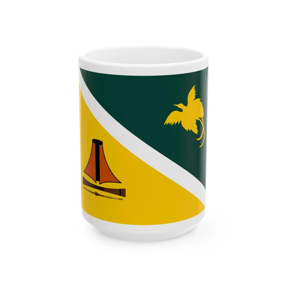 Flag of Jiwaka Papa New Guinea - White Coffee Mug-15oz-Go Mug Yourself