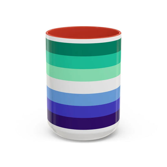 Gay Men Pride Flag - Accent Coffee Mug-15oz-Red-Go Mug Yourself