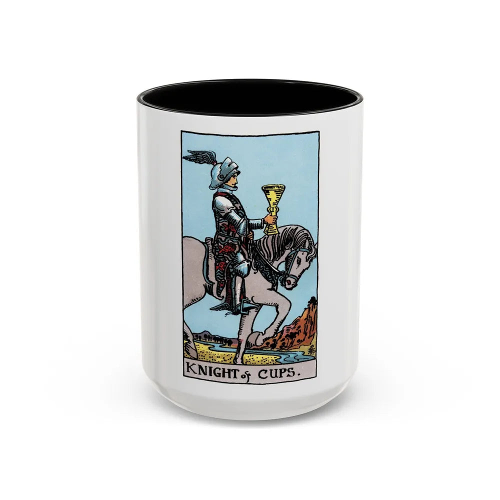 The Knight of Cups (Tarot Card) Accent Coffee Mug-15oz-Black-Go Mug Yourself