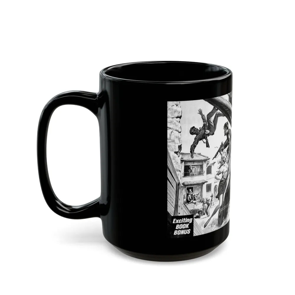 Bamboo Curtain Blonde, For Men Only, February 1966 - Black Coffee Mug-Go Mug Yourself