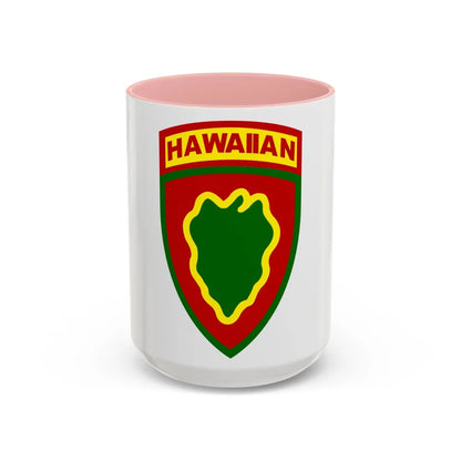 Hawaiian Division (U.S. Army) Accent Coffee Mug-15oz-Pink-Go Mug Yourself