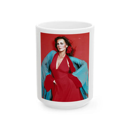 Lynda Carter #240 (Vintage Female Icon) White Coffee Mug-15oz-Go Mug Yourself