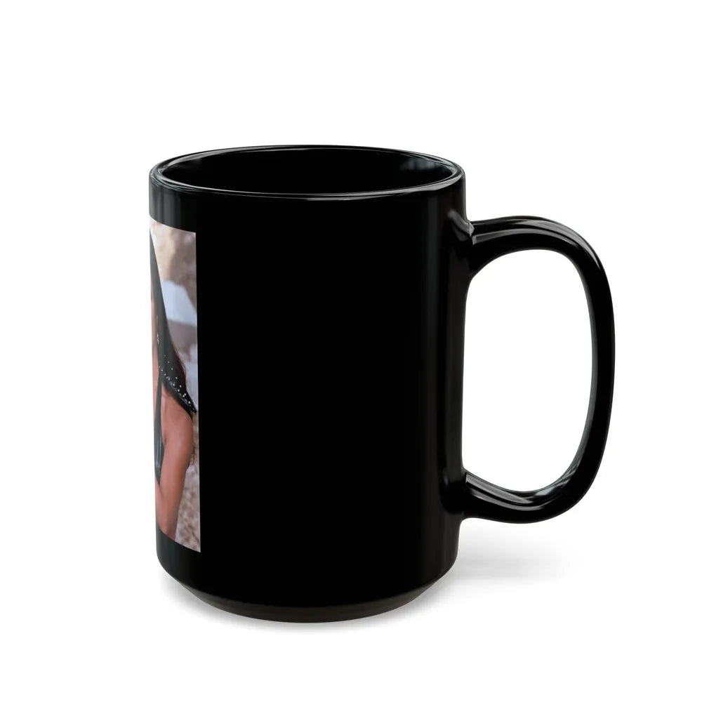 Caroline Munro #335 (Vintage Female Icon) Black Coffee Mug-Go Mug Yourself