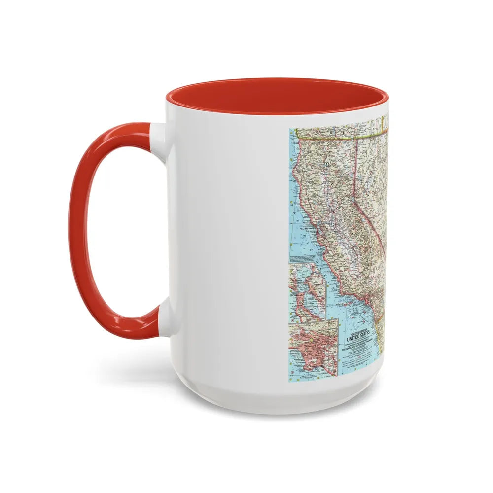 USA - Southwestern (1959) (Map) Accent Coffee Mug-Go Mug Yourself