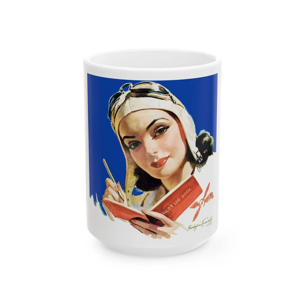 Fighter Flight, Cosmopolitan cover, May 1941 - White Coffee Mug-15oz-Go Mug Yourself