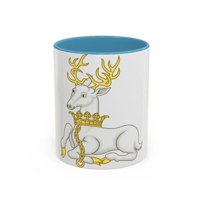 White Hart Badge of Richard II - Accent Coffee Mug-11oz-Light Blue-Go Mug Yourself