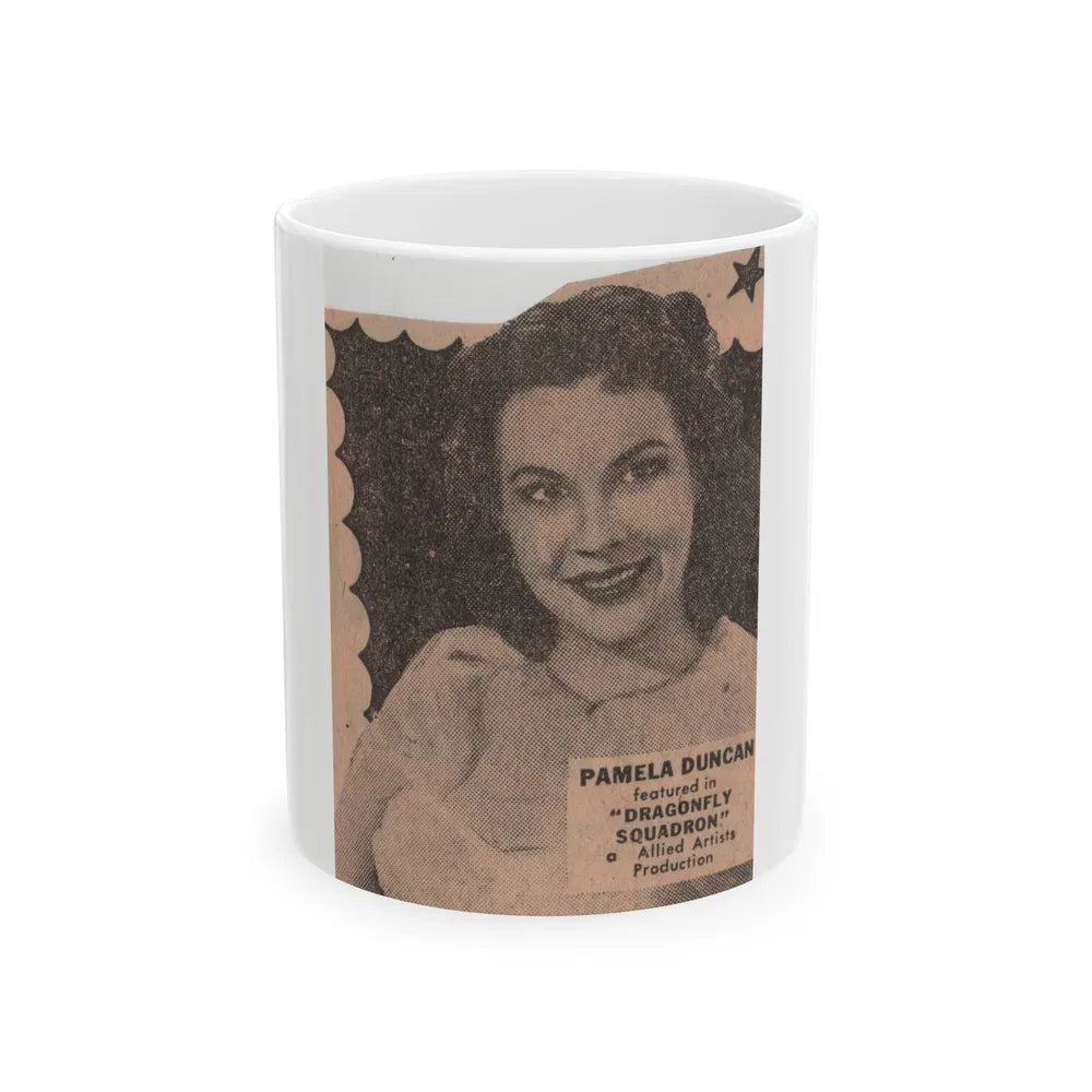 Pamela Duncan #35 - 3x2 Clipping (Vintage Female Icon) White Coffee Mug-11oz-Go Mug Yourself