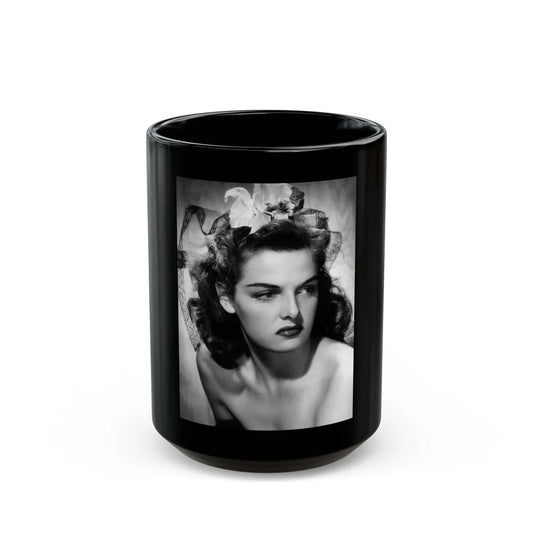 Jane Russell #234 (Vintage Female Icon) Black Coffee Mug-15oz-Go Mug Yourself