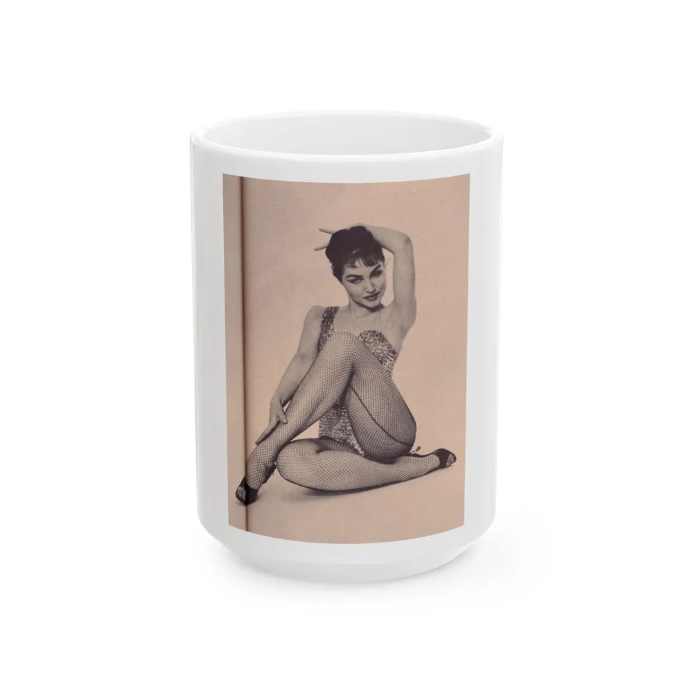 Julie Newmar #263 (Vintage Female Icon) White Coffee Mug-15oz-Go Mug Yourself