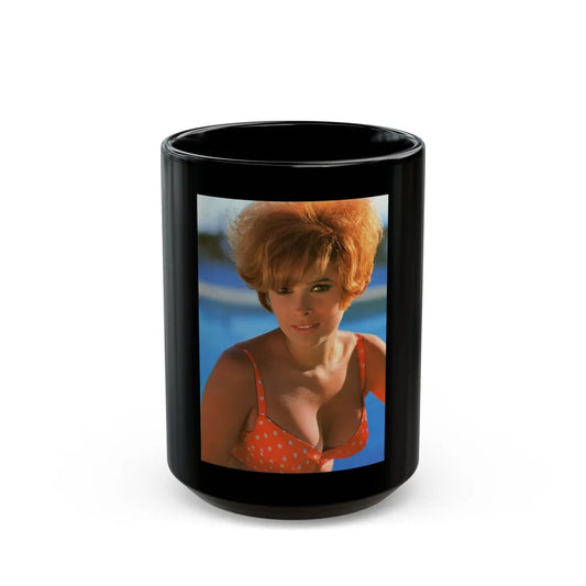 Jill St. John #227 (Vintage Female Icon) Black Coffee Mug-15oz-Go Mug Yourself