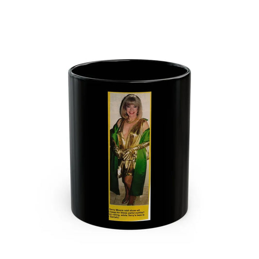 Terry Moore #654 - 2x6.75 Color Magazine Photo Clipping Circa 90's (Vintage Female Icon) Black Coffee Mug-11oz-Go Mug Yourself