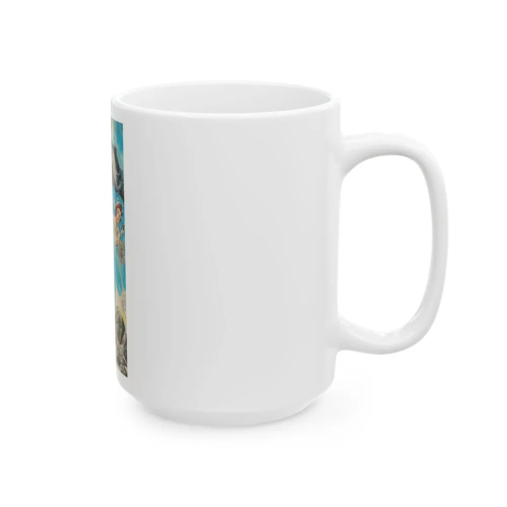 Batman and Robin, movie poster illustrations (1) - White Coffee Mug-Go Mug Yourself