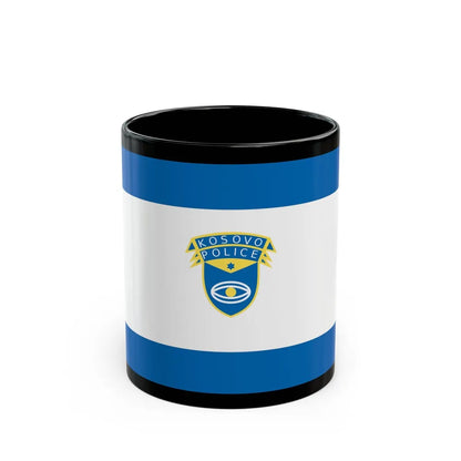 Flag of the Kosovo Police Service - Black Coffee Mug-11oz-Go Mug Yourself