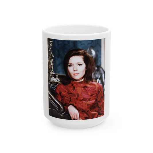 Diana Rigg #36 (Vintage Female Icon) White Coffee Mug-15oz-Go Mug Yourself