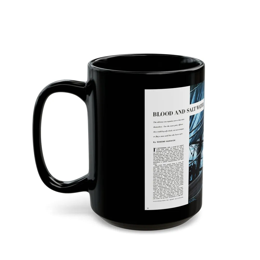 Blood and Salt Water, Saga magazine, December 1954 - Black Coffee Mug-Go Mug Yourself