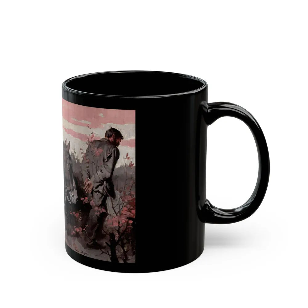 Escorting the Criminal, magazine interior story illustration - Black Coffee Mug-Go Mug Yourself