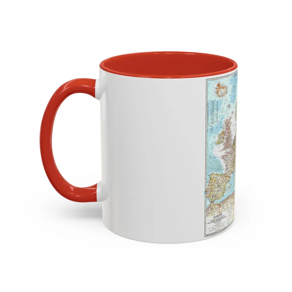 Europe (1957) (Map) Accent Coffee Mug-Go Mug Yourself