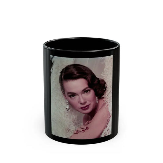 Barbara Rush #06 - 8x10 Color Head & Shoulder Glamour Photo from 50's (Vintage Female Icon) Black Coffee Mug-11oz-Go Mug Yourself