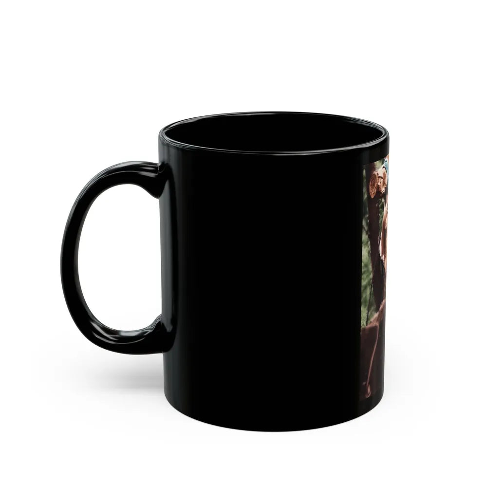 Veronica Carlson #84 - Partially Topless2 (Vintage Female Icon) Black Coffee Mug-Go Mug Yourself