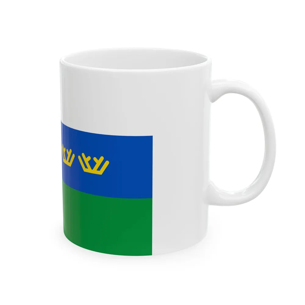 Flag of Tyumen Oblast Russia - White Coffee Mug-Go Mug Yourself