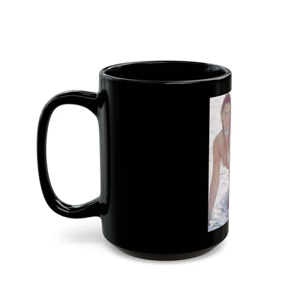 Caroline Munro #229 (Vintage Female Icon) Black Coffee Mug-Go Mug Yourself