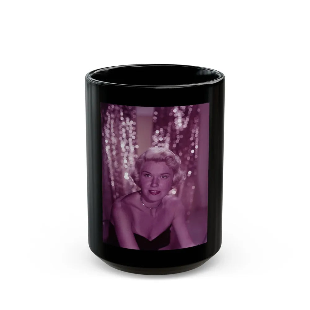 Doris Day #81 (Vintage Female Icon) Black Coffee Mug-15oz-Go Mug Yourself