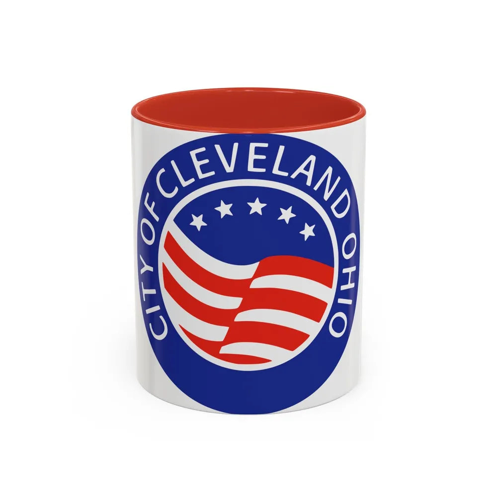 Seal of Cleveland Ohio - Accent Coffee Mug-11oz-Red-Go Mug Yourself