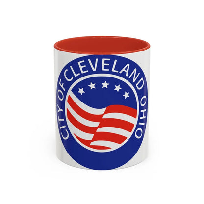 Seal of Cleveland Ohio - Accent Coffee Mug-11oz-Red-Go Mug Yourself