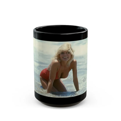 Loni Anderson #44 (Vintage Female Icon) Black Coffee Mug-15oz-Go Mug Yourself