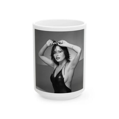 Barbara Carrera #94 (Vintage Female Icon) White Coffee Mug-15oz-Go Mug Yourself