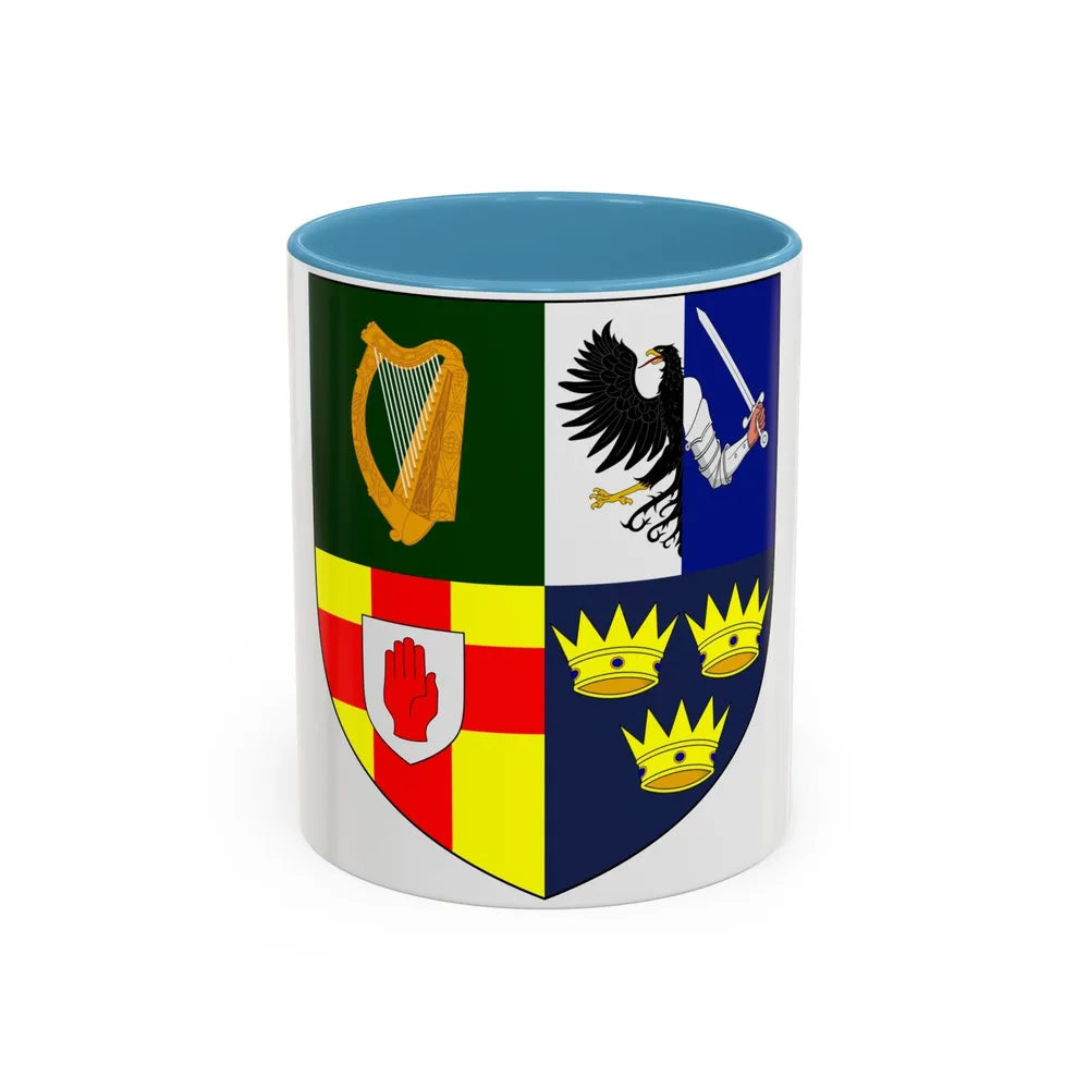 Provincial Arms of Ireland - Accent Coffee Mug-11oz-Light Blue-Go Mug Yourself