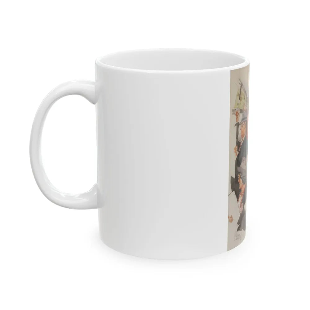 Cartoon Illustration - White Coffee Mug-Go Mug Yourself