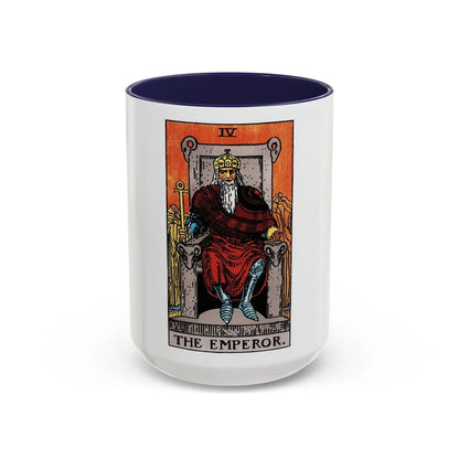 The Emperor (Tarot Card) Accent Coffee Mug-15oz-Navy-Go Mug Yourself