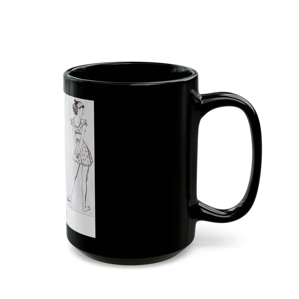 Fashion Illustrations, Junior Bazaar, 1947 - Black Coffee Mug-Go Mug Yourself